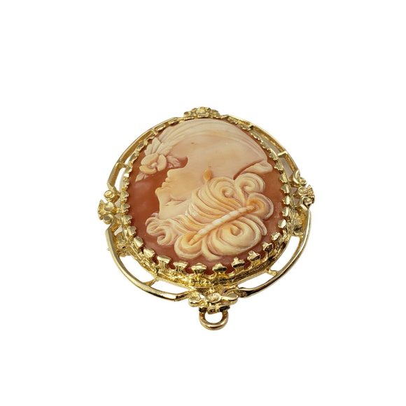 Vintage 14 Karat Yellow Gold Cameo Brooch/Pendant #11637 - Picture 4 of 7